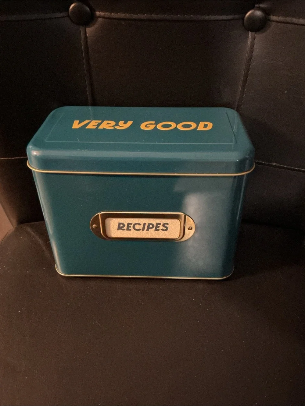 Metal Recipe Box with Blank Cards - Teal 6X8” Vtg/rustic Brand: Tabitha Brown